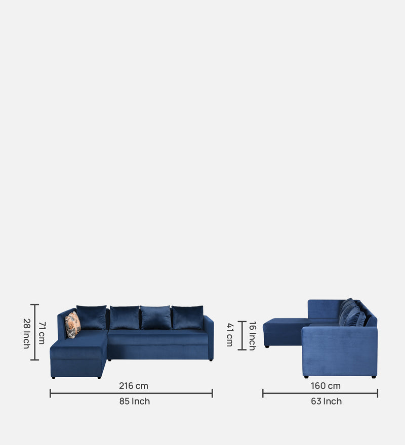 Bliss E2O Soft Cozy Fabric Sectional L Shaped 6 Seater Sofa