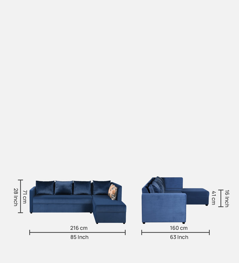 Bliss E2O Soft Cozy Fabric Sectional L Shaped 6 Seater Sofa