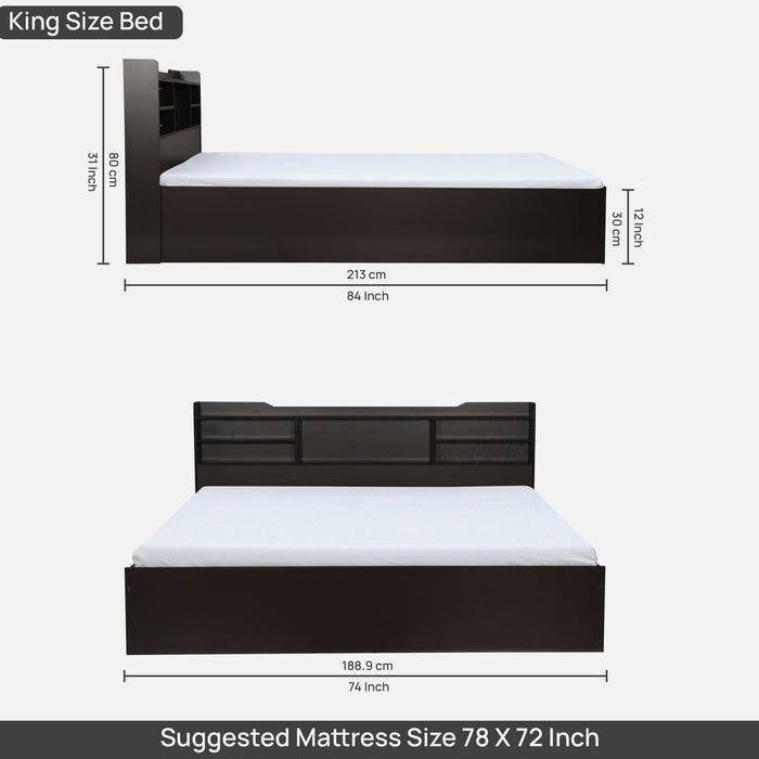 Bolton 2.0 Engineered Wood Bed without Storage Black Wenge