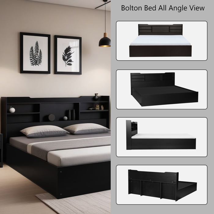 Bolton 2.0 Engineered Wood Bed without Storage Black Wenge