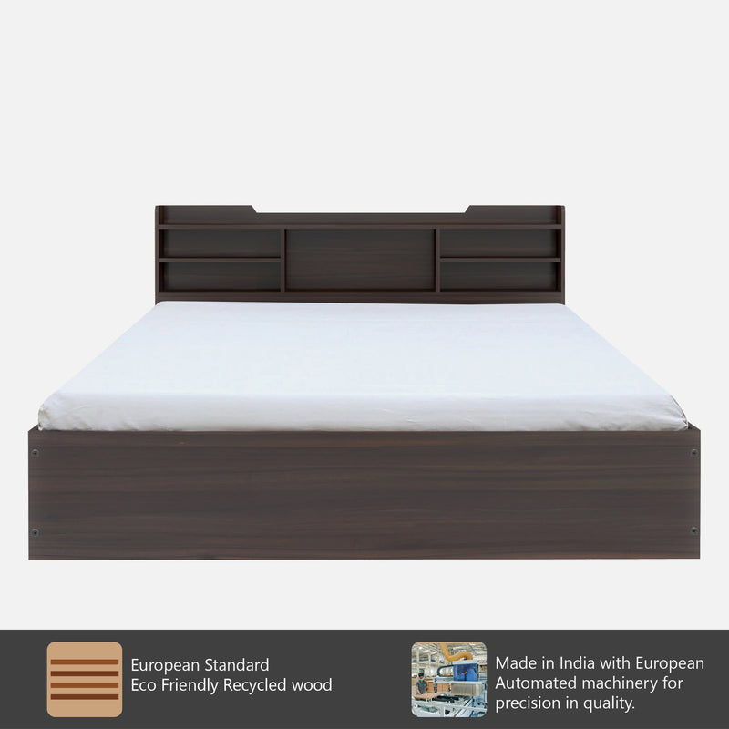 Bolton King Size Bed With Storage In Dark Maple Colour