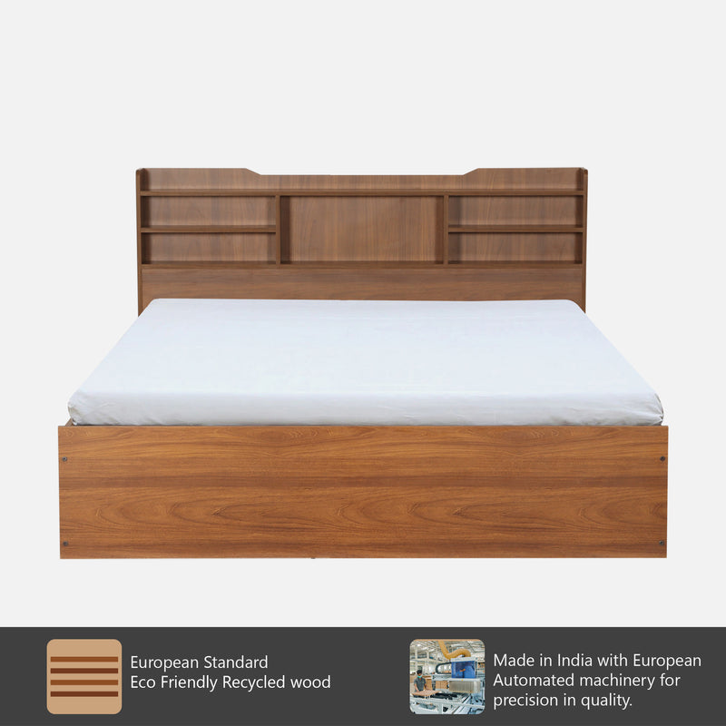 Bolton Engineered Wood King / Queen Size Bed with / Without Storage In Bali Teak Colour