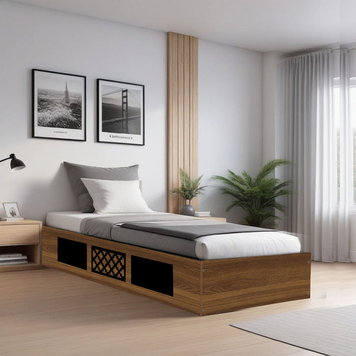 Bolt Single Bed Without Storage in Teak Colour