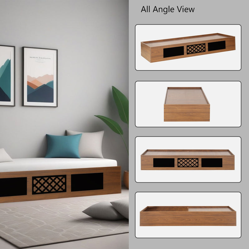 Bolt Single Bed Without Storage in Teak Colour