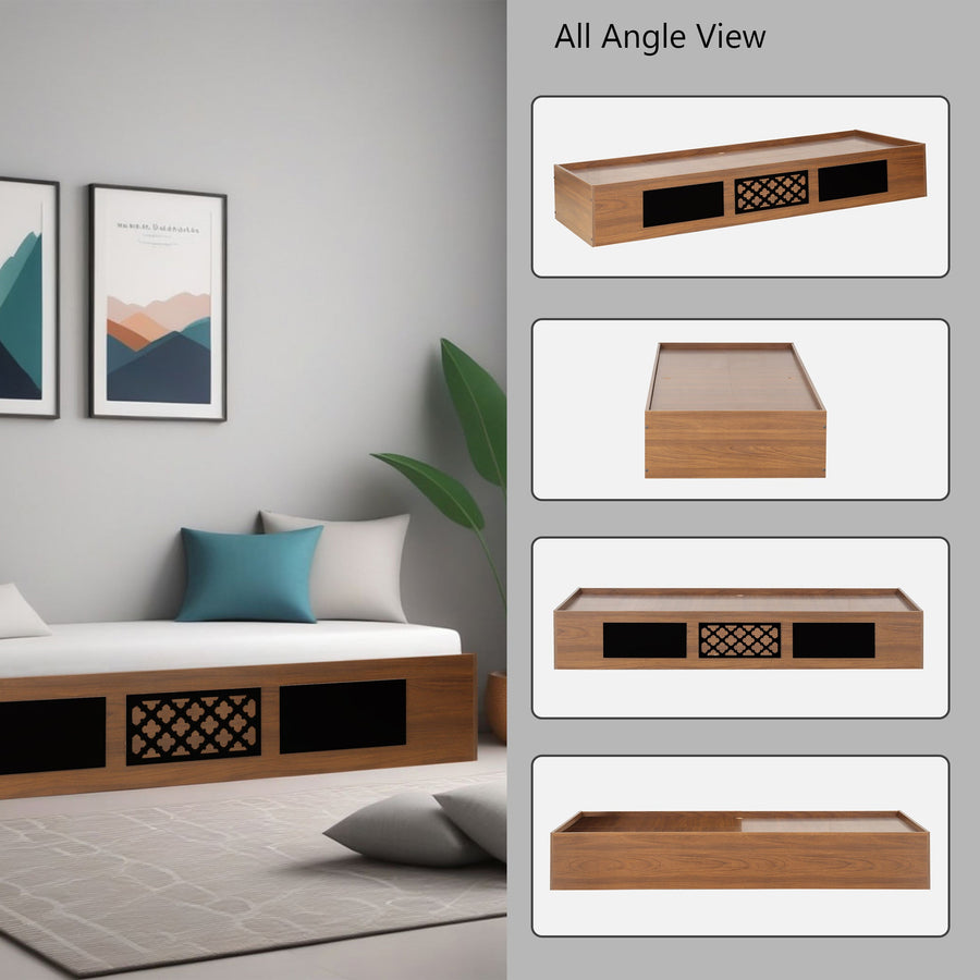 Bolt Single Bed Without Storage in Teak Colour