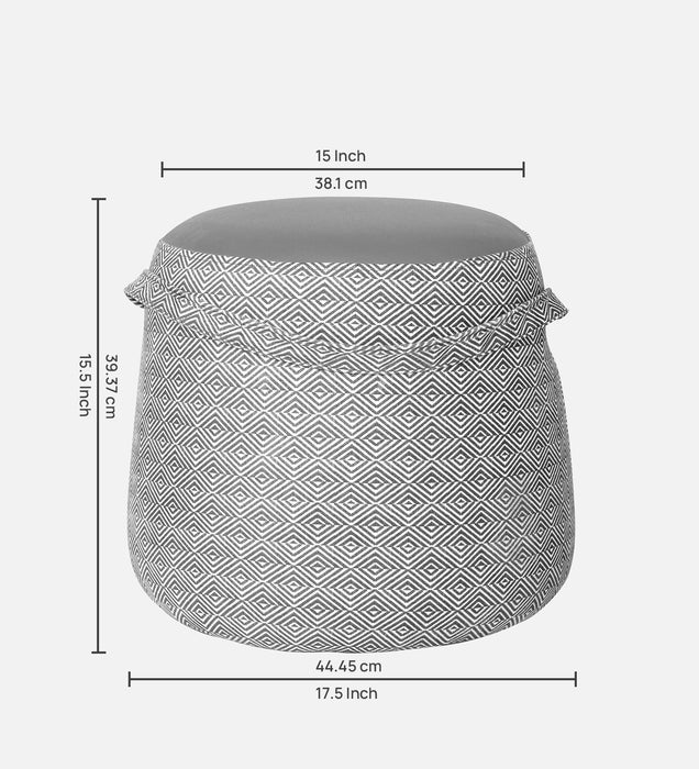 Bramble Fabric Pouffe In Prism Graphite & Gravel Grey Colour