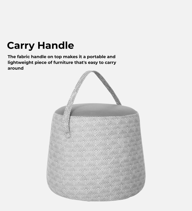 Bramble Fabric Pouffe In Prism Graphite & Gravel Grey Colour