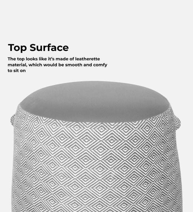 Bramble Fabric Pouffe In Prism Graphite & Gravel Grey Colour