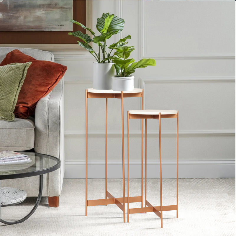 Bristol Nesting Table (Set Of 2) in Gold Finish
