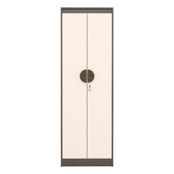 Calypso 2 Door Wardrobe In Spiced Acacia & Biege Colour