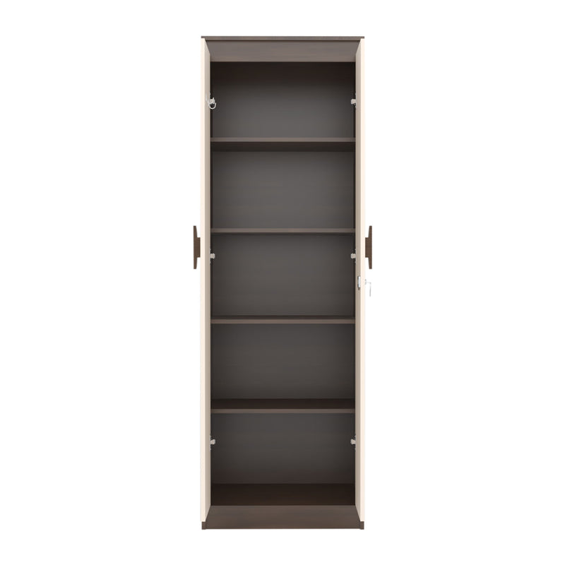 Calypso 2 Door Wardrobe In Spiced Acacia & Biege Colour