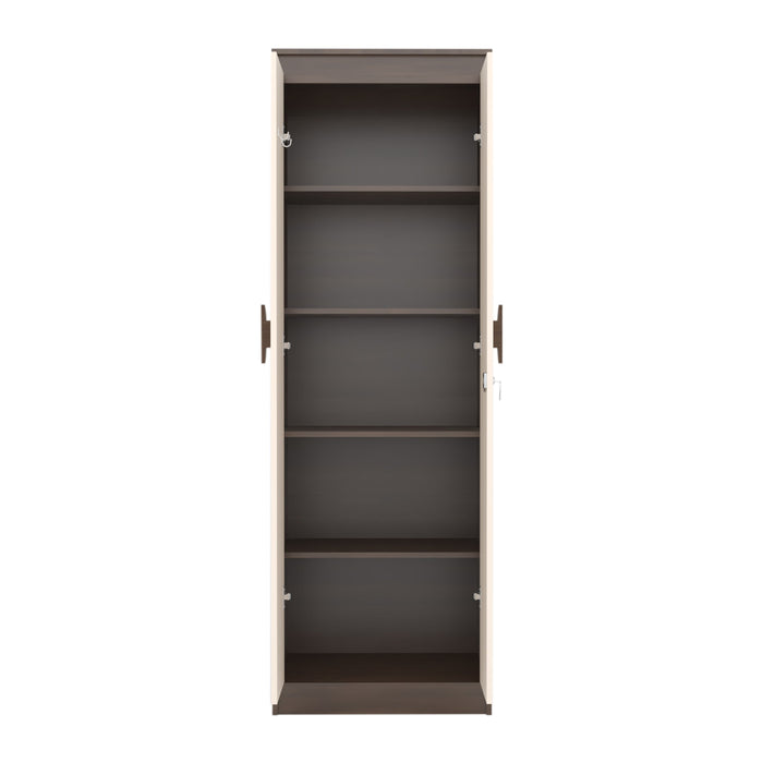 Calypso 2 Door Wardrobe In Spiced Acacia & Biege Colour