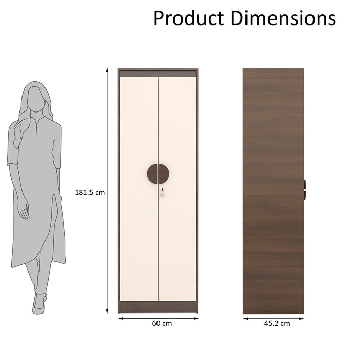 Calypso 2 Door Wardrobe In Spiced Acacia & Biege Colour