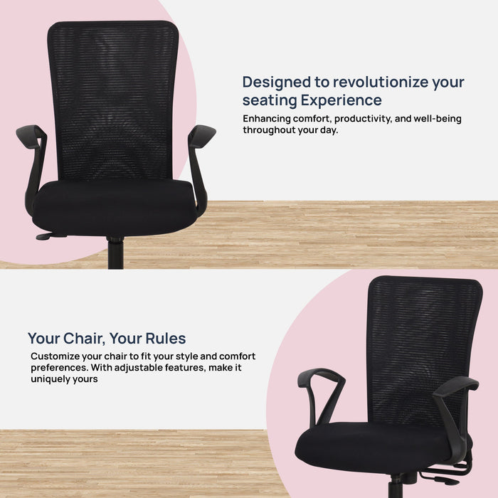 Casio Medium Back Office Chair In Black Colour