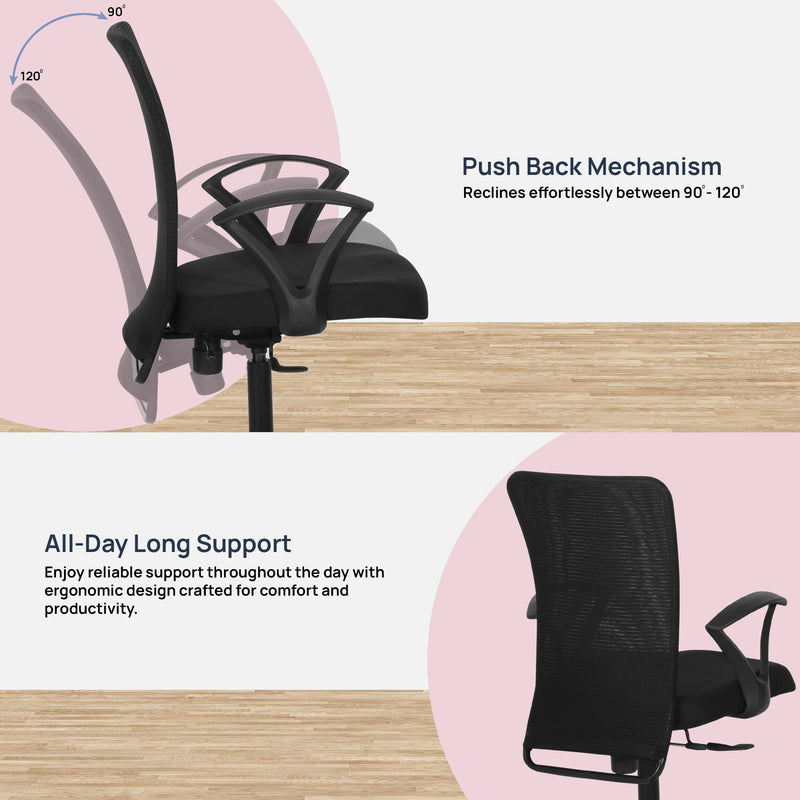 Casio Medium Back Office Chair In Black Colour