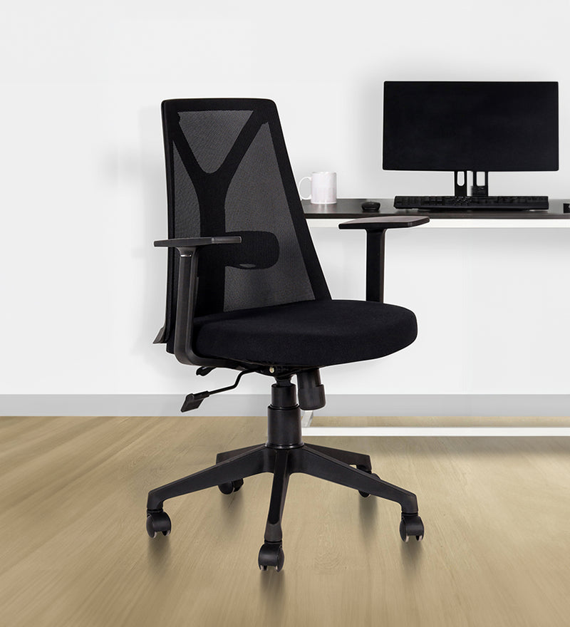 Libra Medium Back Chair in Black Colour