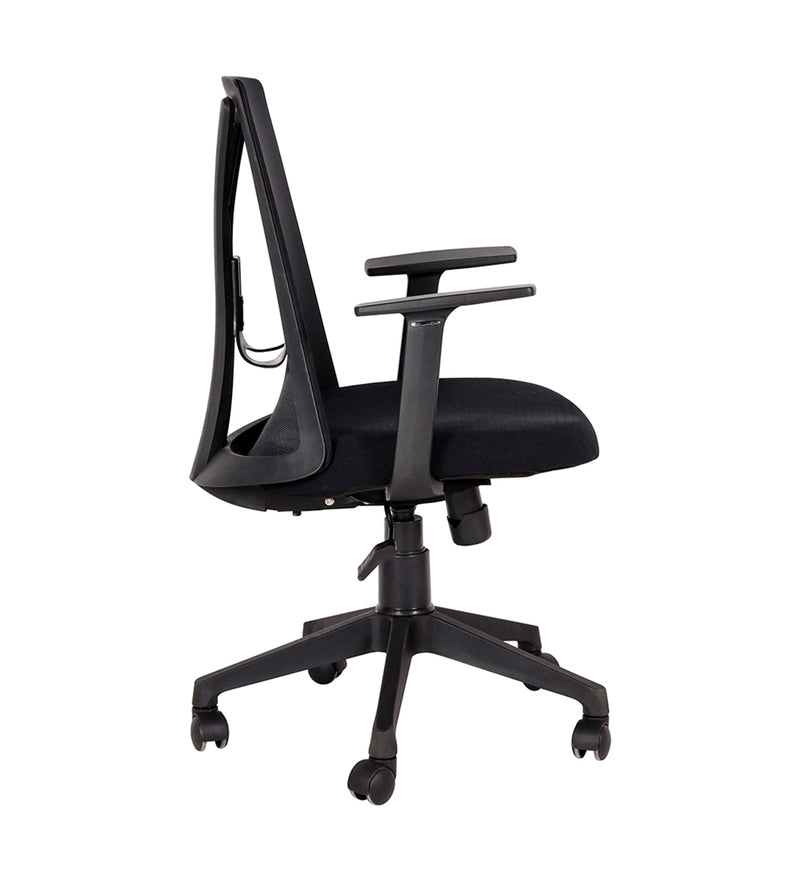 Libra Medium Back Chair in Black Colour