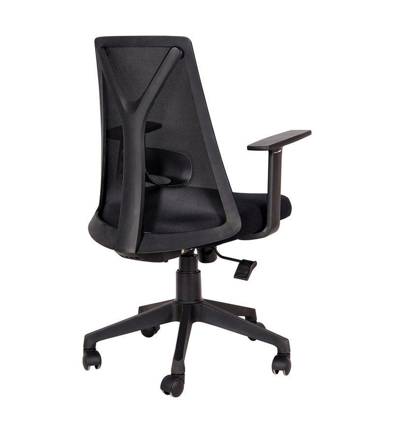 Libra Medium Back Chair in Black Colour