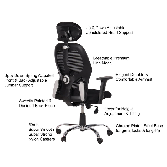 Matrix High Back Office Chair In Black Colour