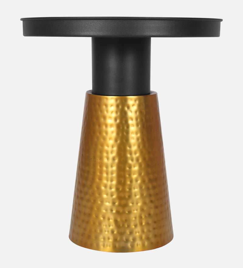 Como Iron Side Table In Black & Golden Colour
