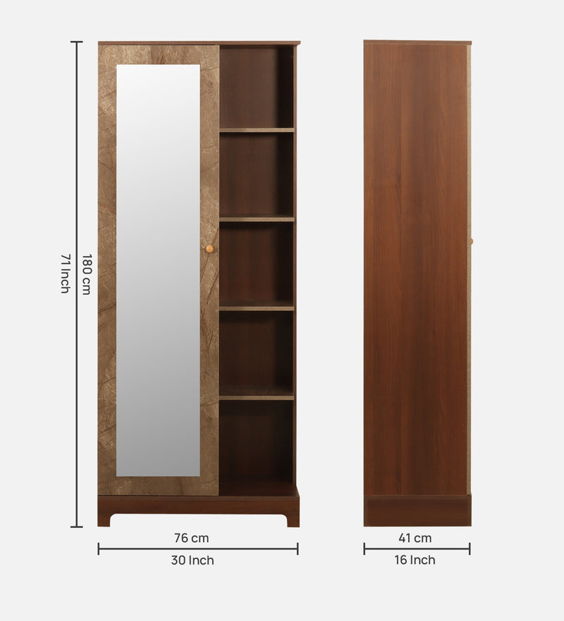 Divine Dressing Unit Engineered Wood In Walnut & Marble Colour Finish