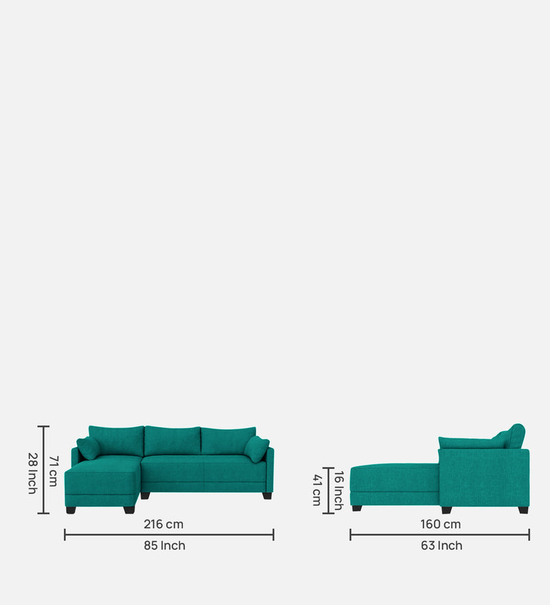 Duke Fabric 6 Seater Sectional Sofa Left Hand Facing