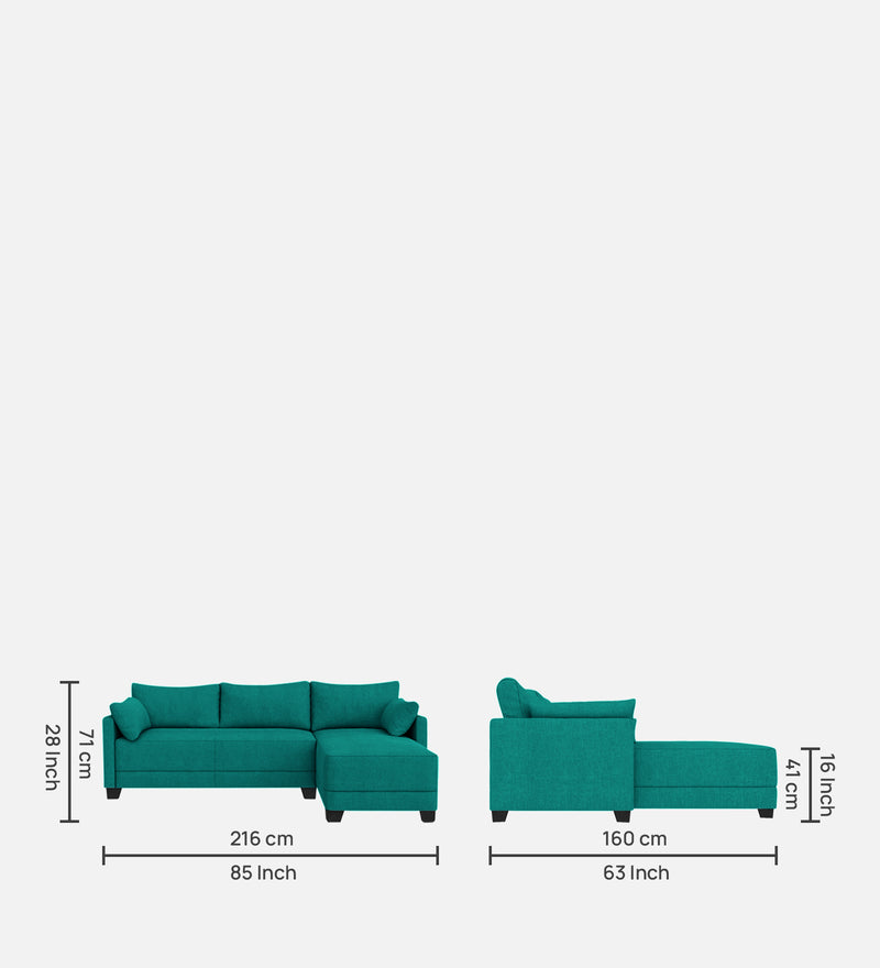 Duke Fabric 6 Seater Sectional Sofa Right Hand Facing