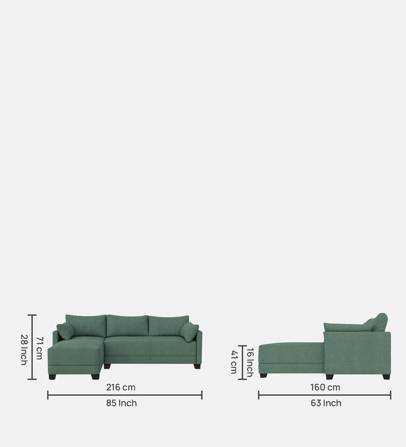 Duke Fabric 6 Seater Sectional Sofa Left Hand Facing