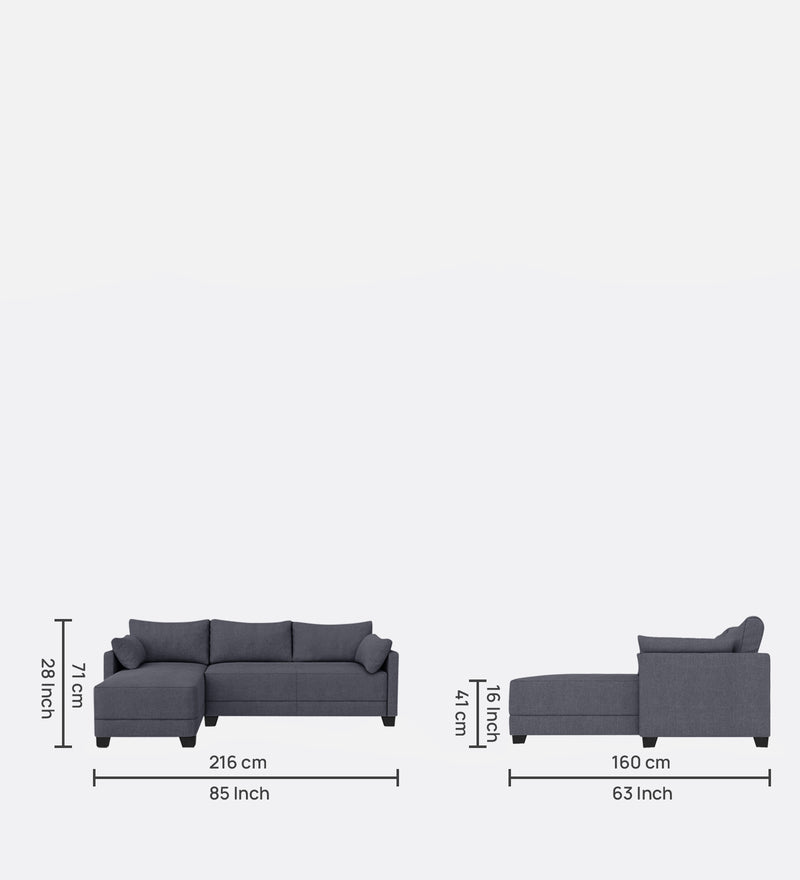Duke Fabric 6 Seater Sectional Sofa Left Hand Facing