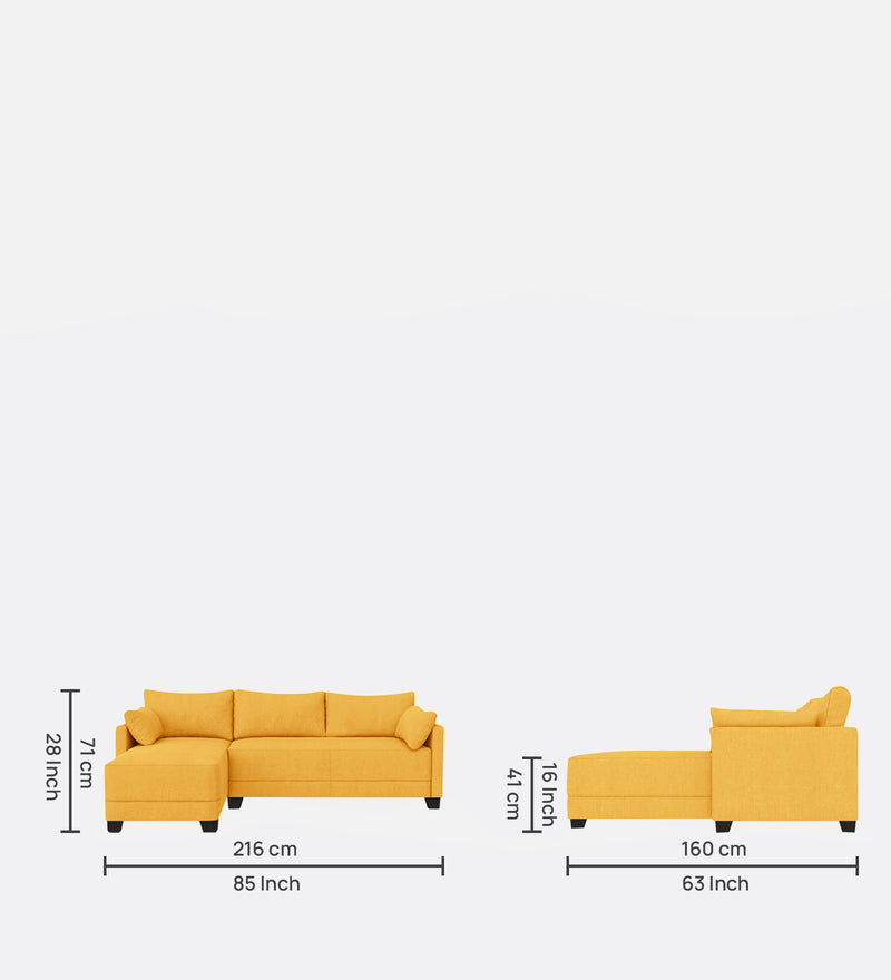 Duke Fabric 6 Seater Sectional Sofa Left Hand Facing