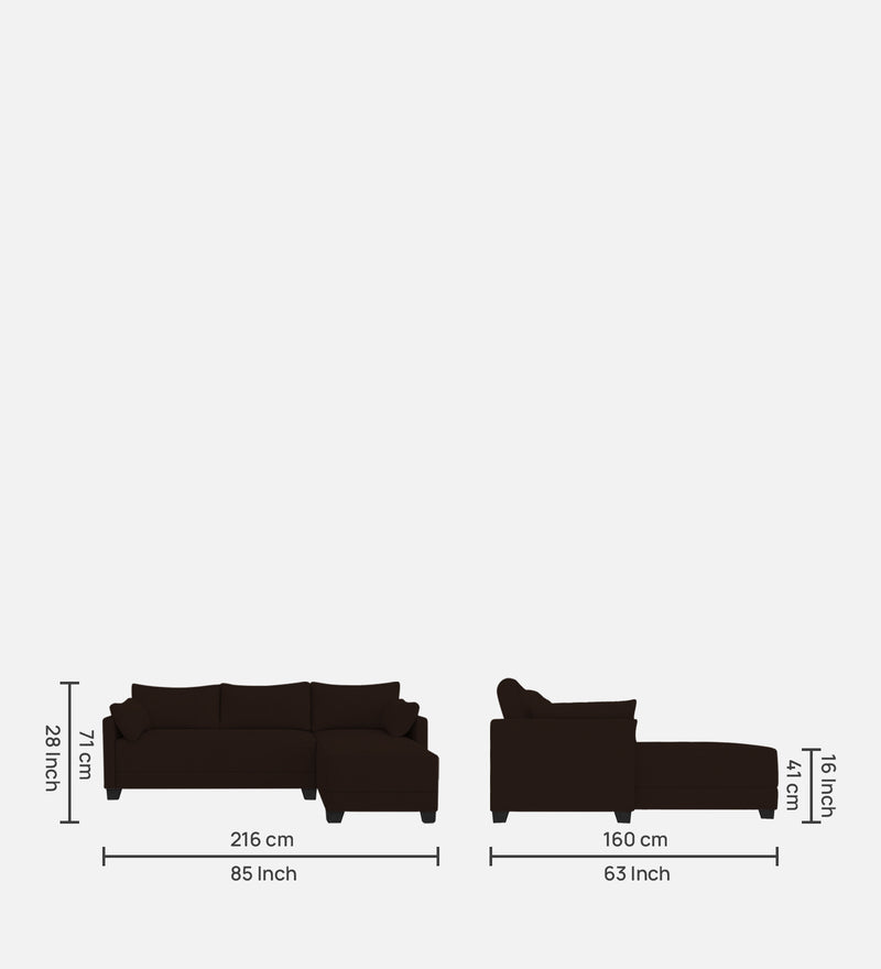 Duke Fabric 6 Seater Sectional Sofa Right Hand Facing