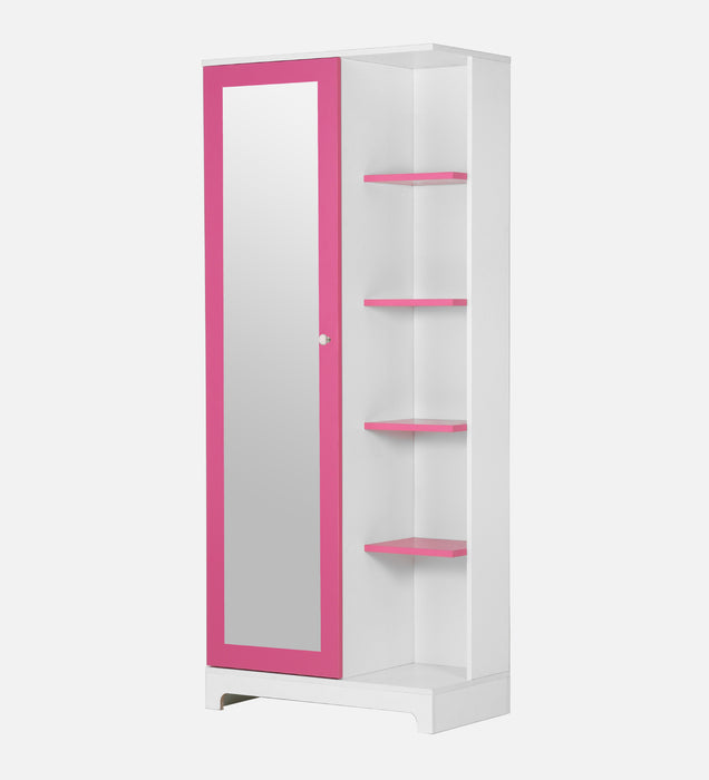 Divine Dressing Unit Engineered Wood with Mirror & Locker in White & Hutch Pink colour