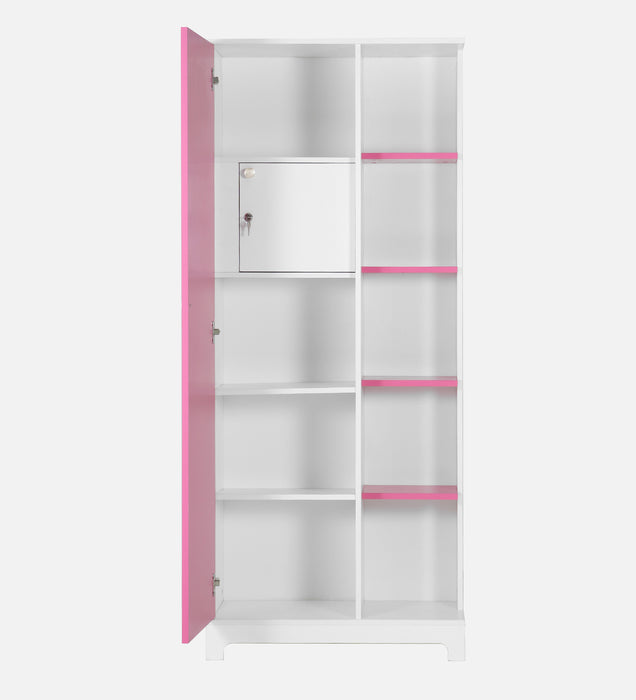 Divine Dressing Unit Engineered Wood with Mirror & Locker in White & Hutch Pink colour