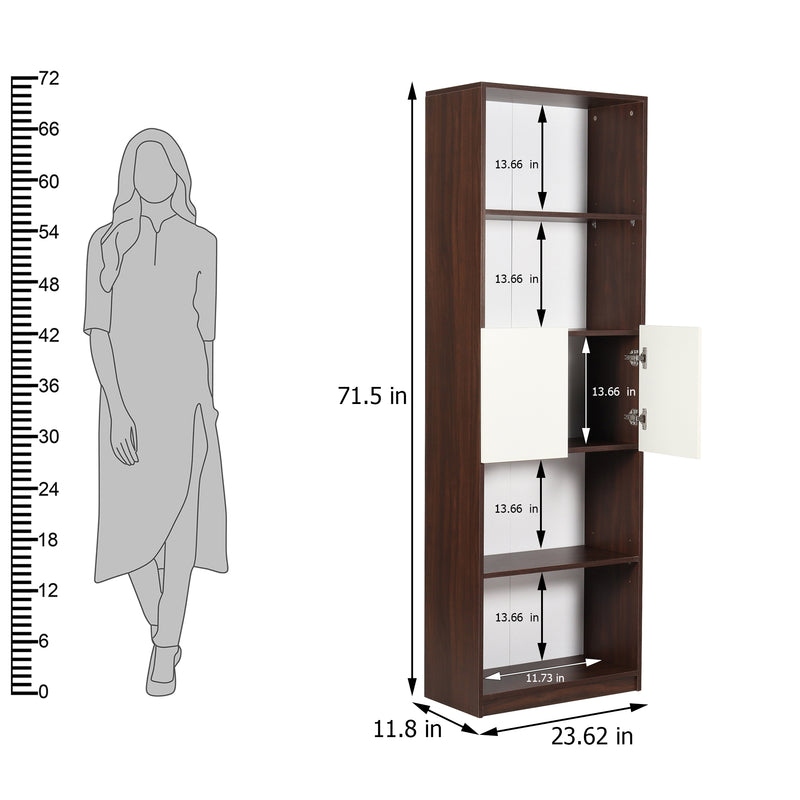 Eden Engineered Bookshelf Frosty White & English Oak finish