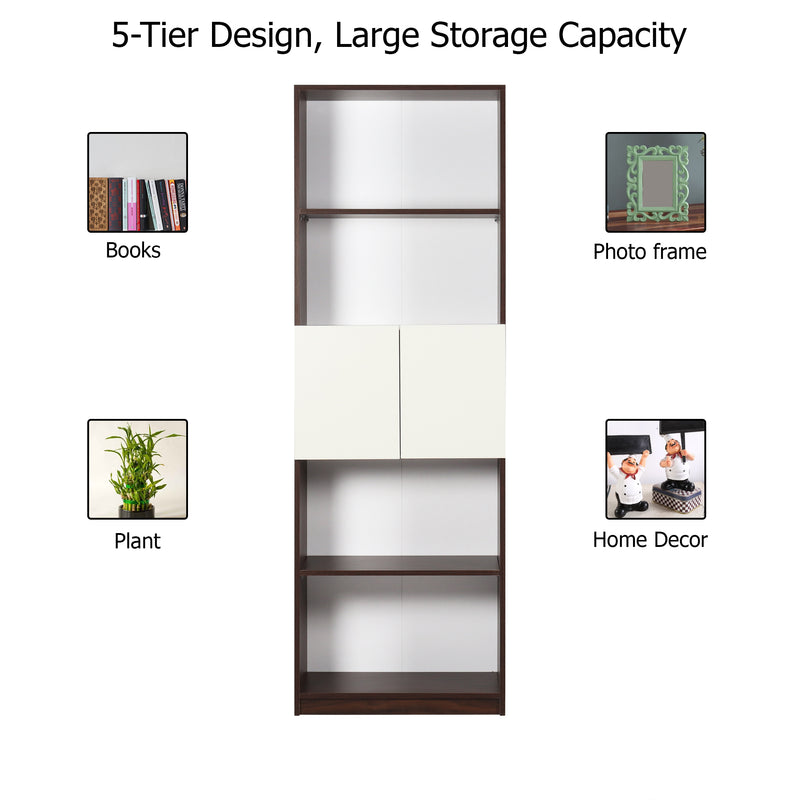 Eden Engineered Bookshelf Frosty White & English Oak finish