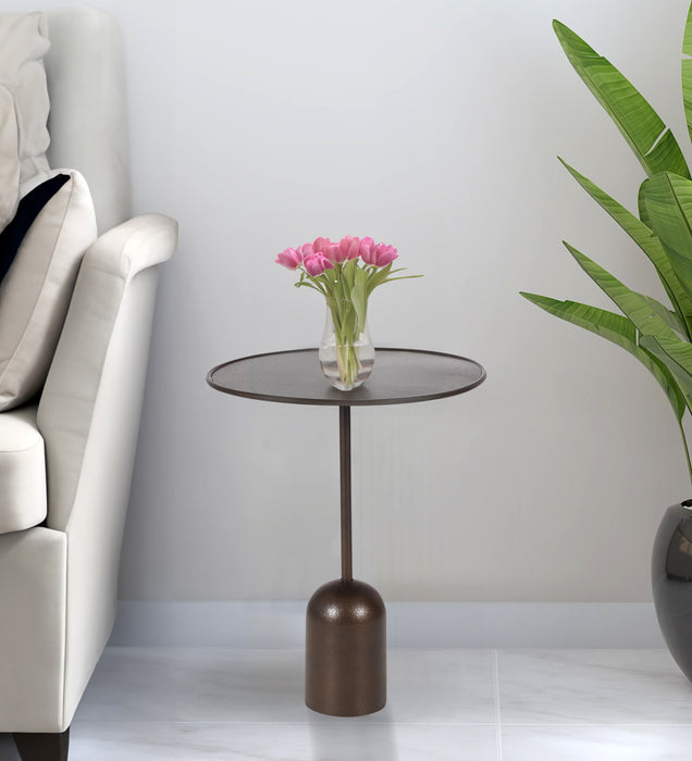 Ellon Iron Side Table In Brown Colour
