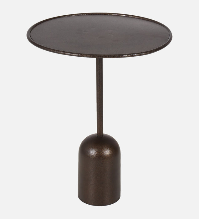 Ellon Iron Side Table In Brown Colour