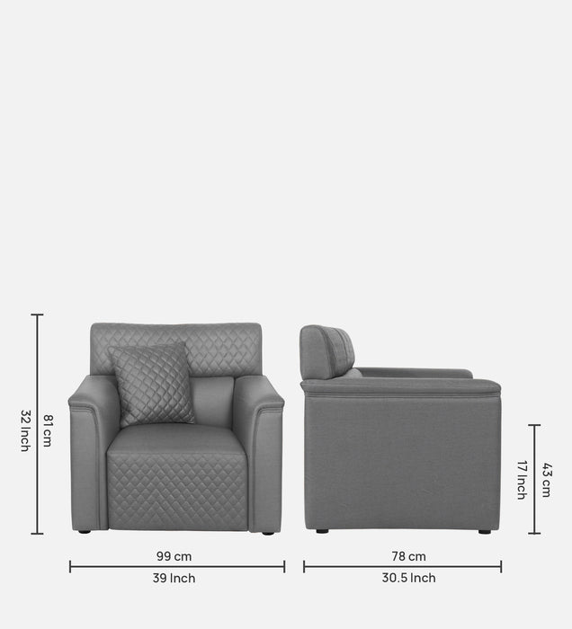 Emporio Luxury Leatherette 1 Seater Sofa