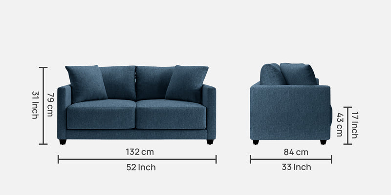 Enchant Fabric 2 Seater Sofa Grey