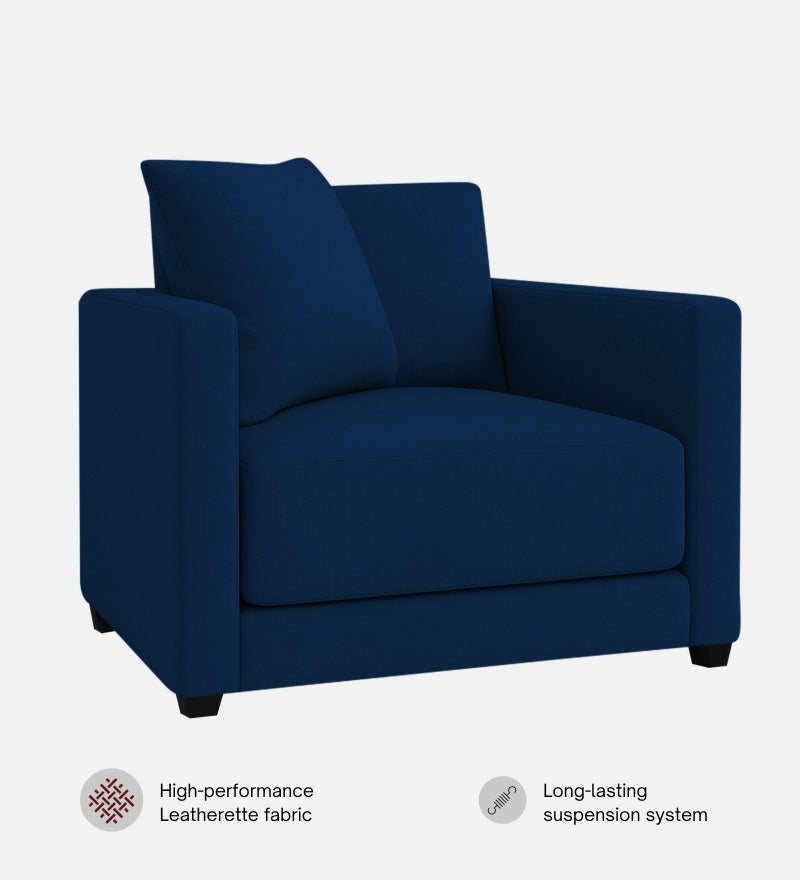 Enchant 2.0 Velvet 1 Seater Sofa In Celestial Blue Colour