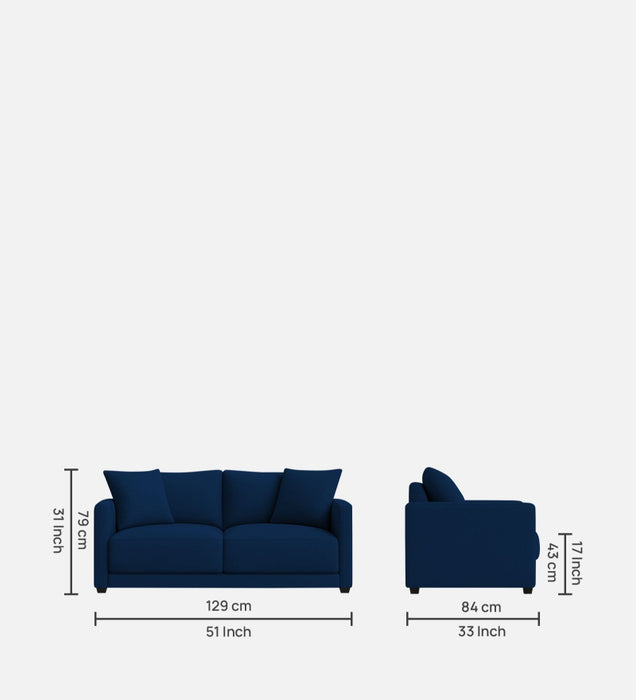 Enchant 2.0 Velvet 2 Seater Sofa In Celestial Blue Colour