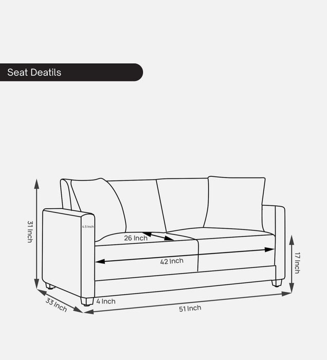 Enchant 2.0 Velvet 2 Seater Sofa In Celestial Blue Colour