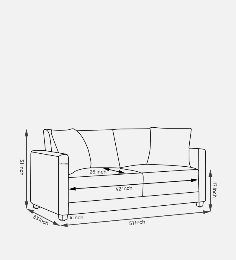 Enchant 2.0 Fabric 2 Seater Sofa In Silk Cream Colour