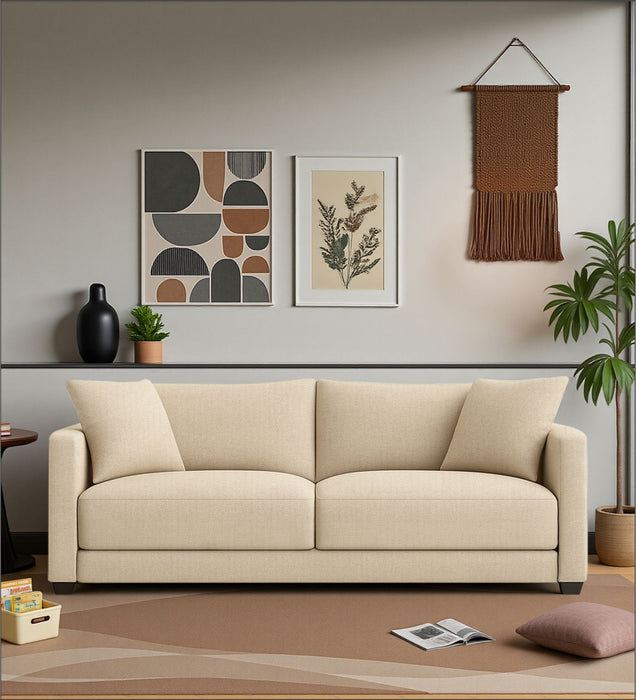 Enchant 2.0 Fabric 3 Seater Sofa In Silk Cream Colour