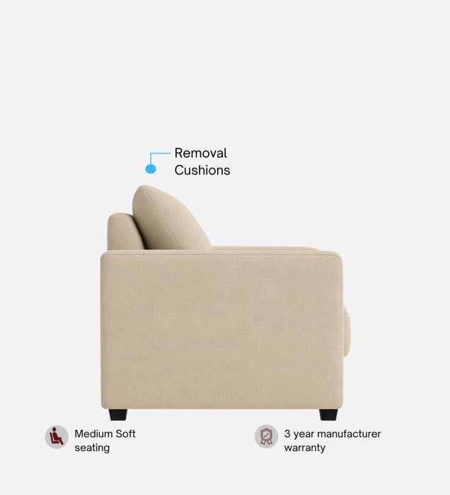 Enchant 2.0 Fabric 3 Seater Sofa In Silk Cream Colour