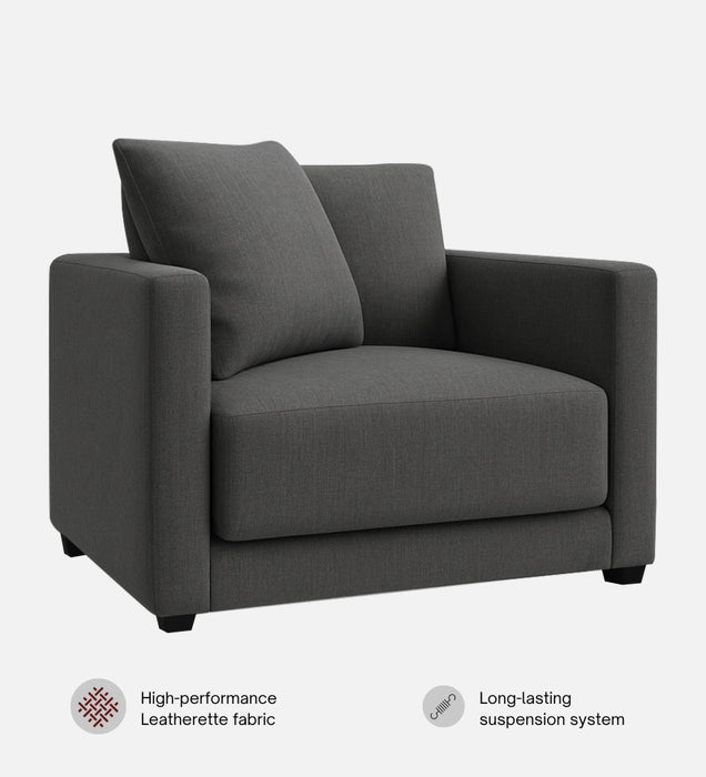 Enchant 2.0 Fabric 1 Seater Sofa In Steel Grey Colour