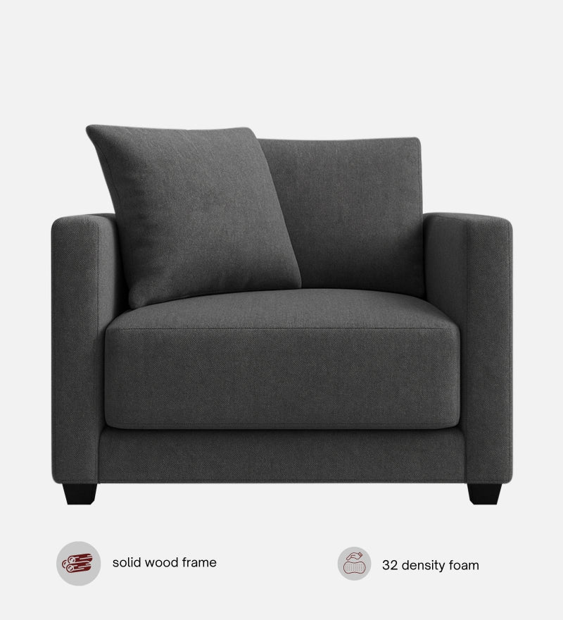 Enchant 2.0 Fabric 1 Seater Sofa In Steel Grey Colour
