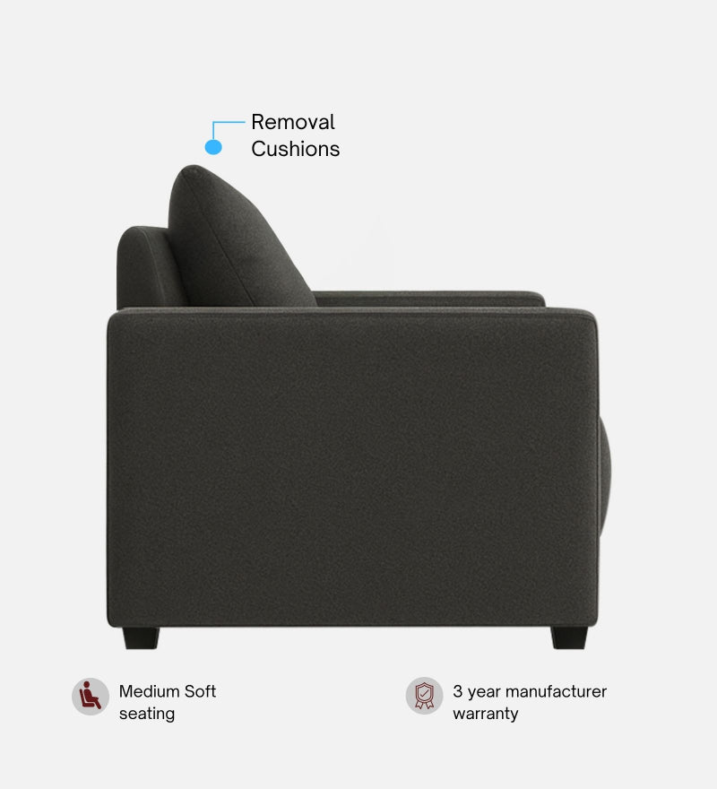 Enchant 2.0 Fabric 1 Seater Sofa In Steel Grey Colour