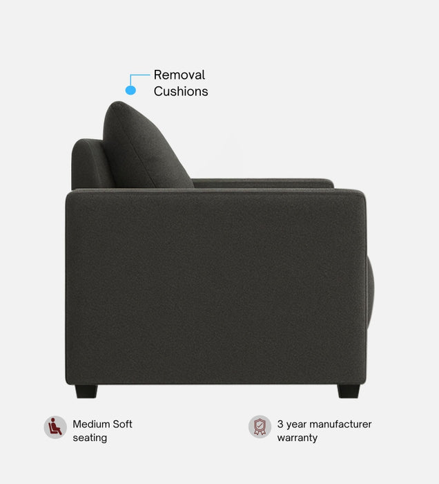 Enchant 2.0 Fabric 1 Seater Sofa In Steel Grey Colour