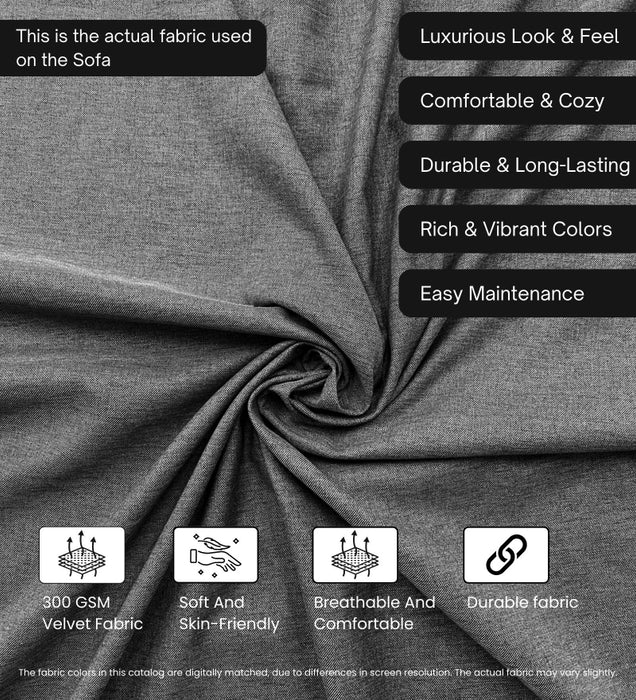 Enchant 2.0 Fabric 1 Seater Sofa In Steel Grey Colour